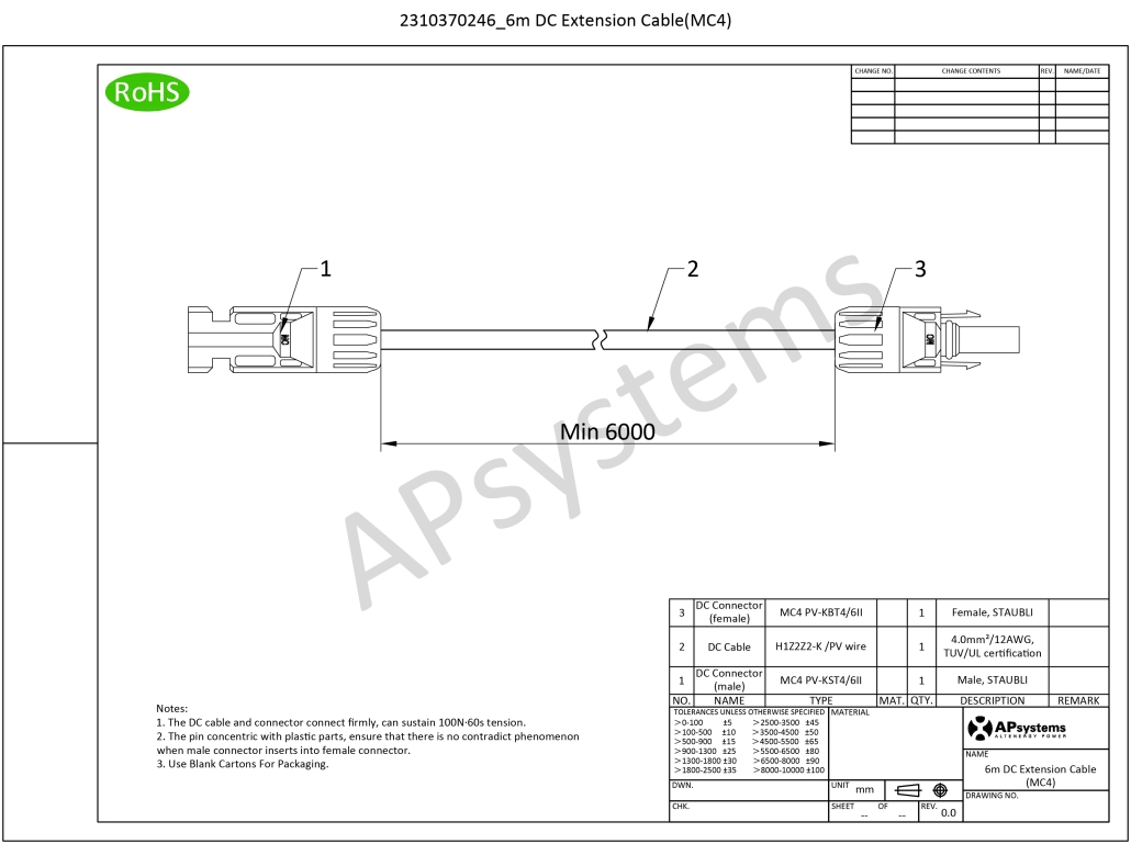 DC Extension Cable (6M) - APsystems Latin America | The global leader ...